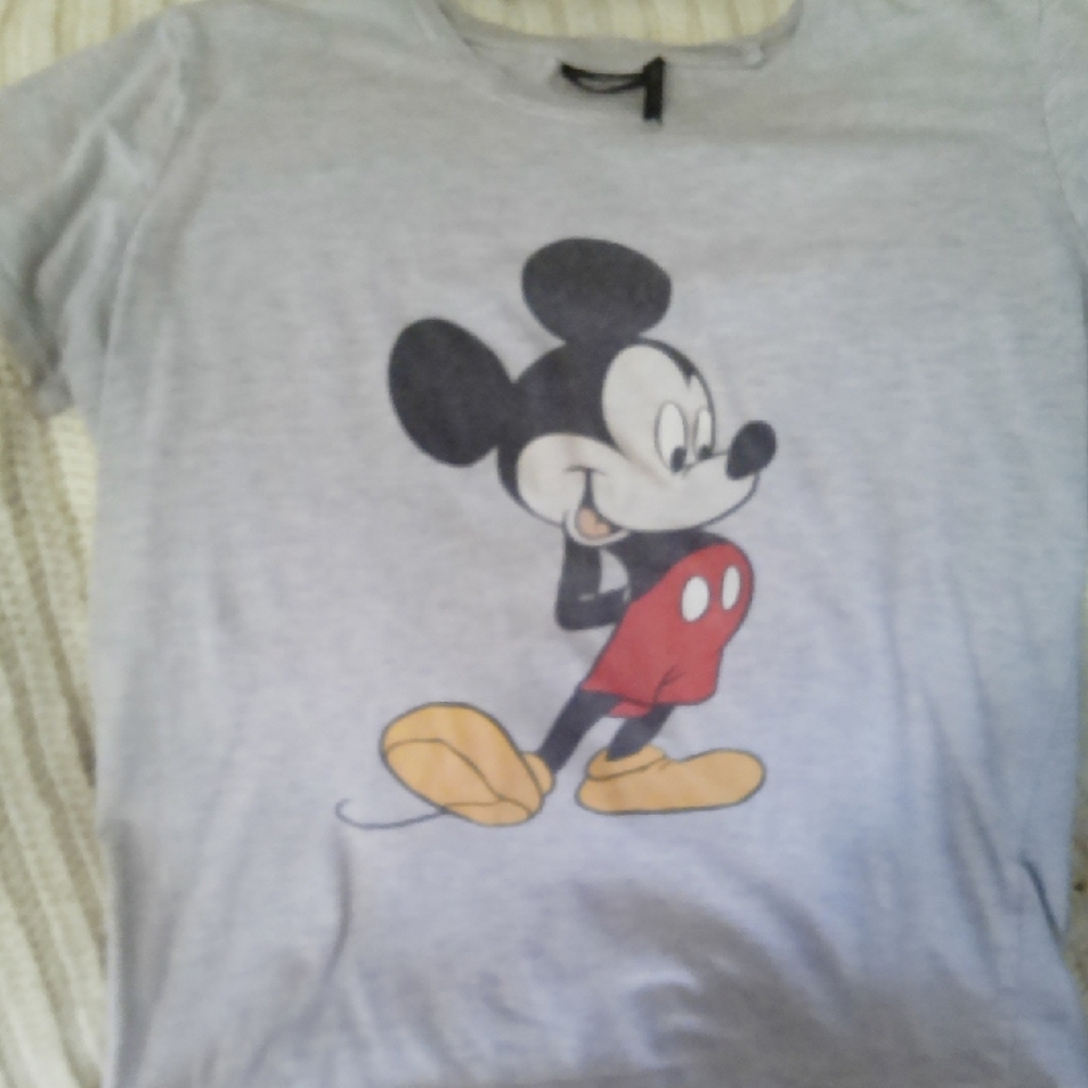 Disney Gray Mickey Mouse Short Sleeve Tee